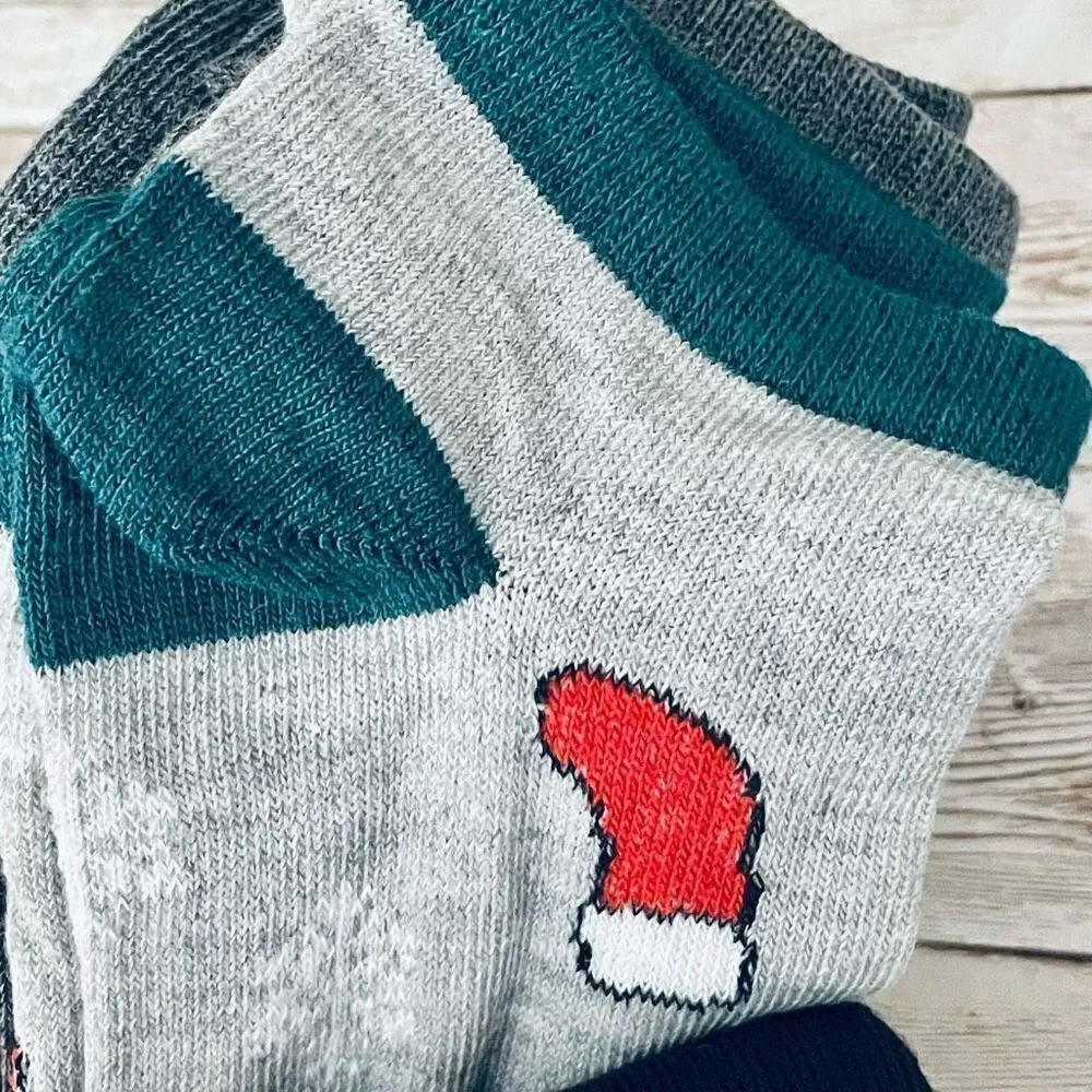 NWT Gorgeous 10 Pack Sz 9-11 Happy holidays Christmas low cut socks Shoe Sz 4-10